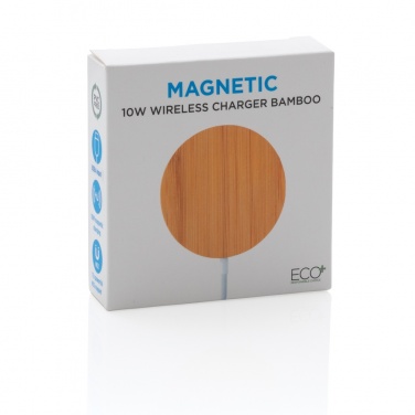 Logotrade firmakingid pilt: 10 W bambusest magnetiline juhtmevaba laadija